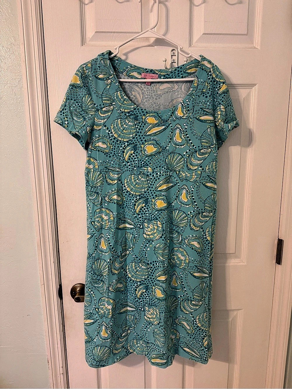 Lilly Pulitzer Easley T-Shirt Dress Blue & Yellow Large
